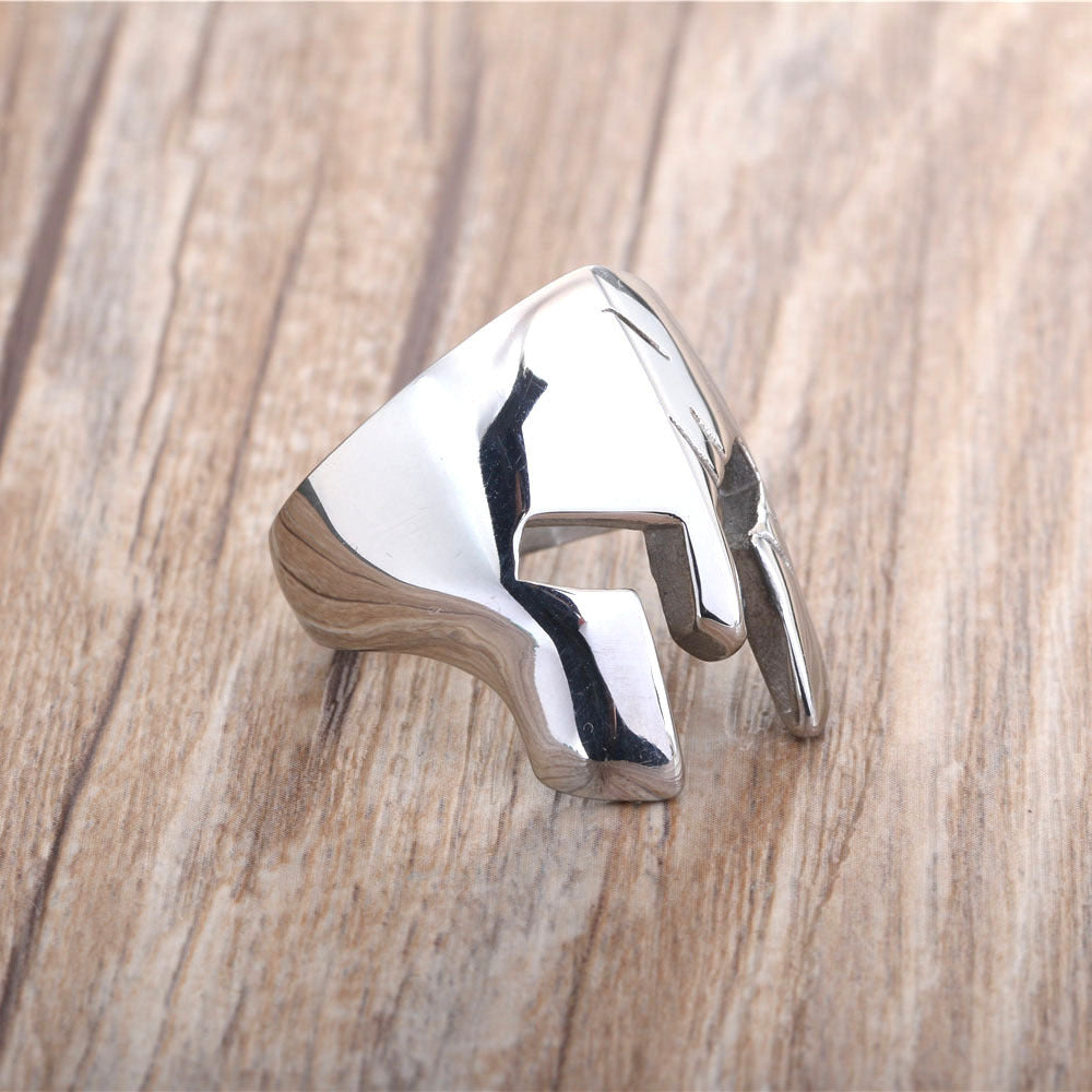 Stainless Steel Titanium Three-color Helmet Ring