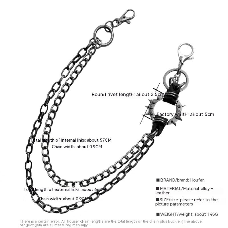 High Street Dark Street Cool belle chaîne en alliage Rock mode chaîne de taille