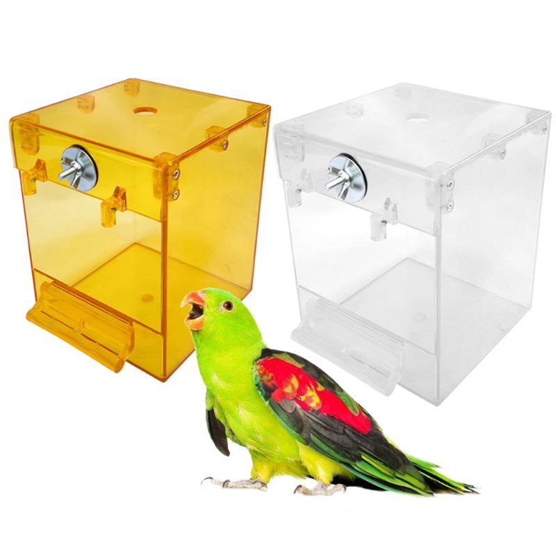 Bain d'oiseaux externe, bain Transparent, bassin carré, fournitures pour oiseaux, fournitures pour animaux de compagnie