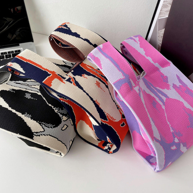 Bolso de mano de punto de estilo coreano retro