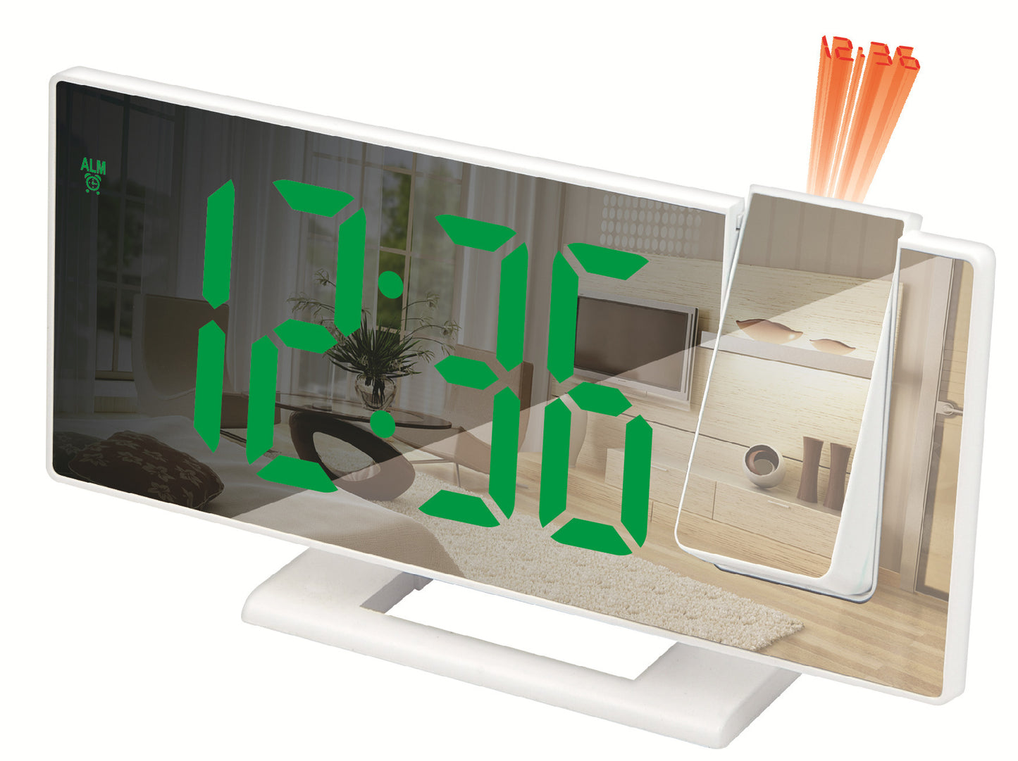 Reloj despertador digital multifuncional con proyección LED