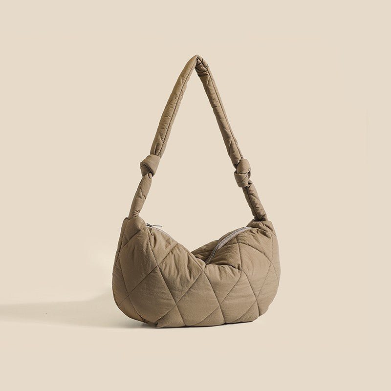 Sac à boulettes en duvet de coton, sac à bandoulière en losange sous les bras