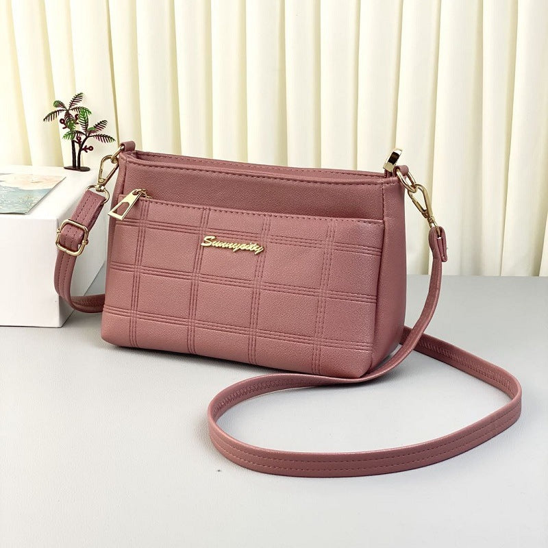 Sac messager à bandoulière pour maman d'âge moyen en losange à la mode