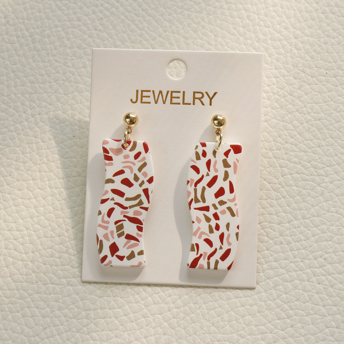 Contrast Color Holiday Girl New Acrylic Clay Texture Color Earrings