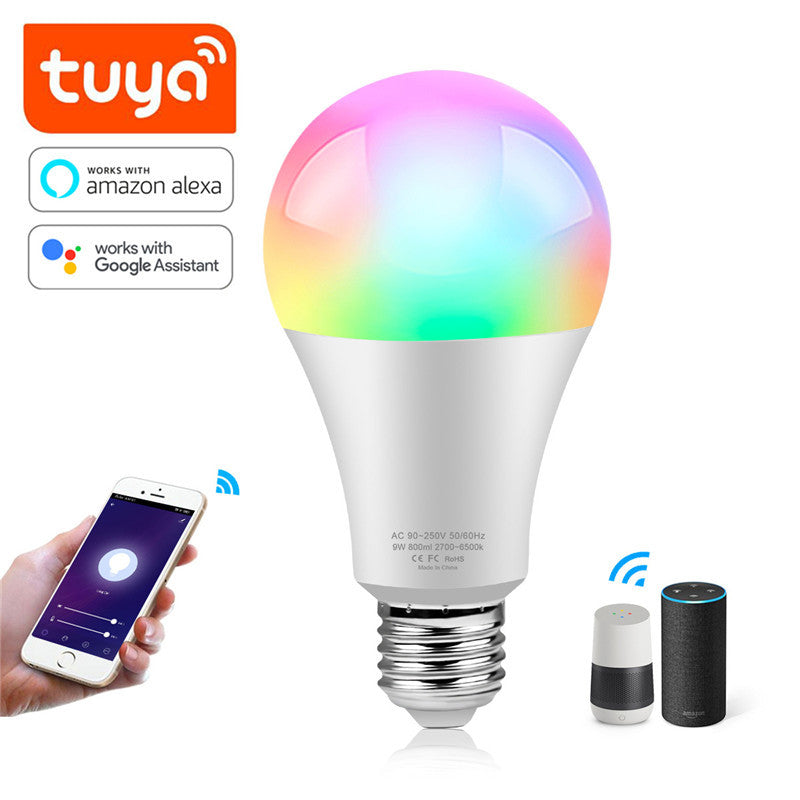 Luz de bombilla WiFi de bombilla LED RGB de color Tuya