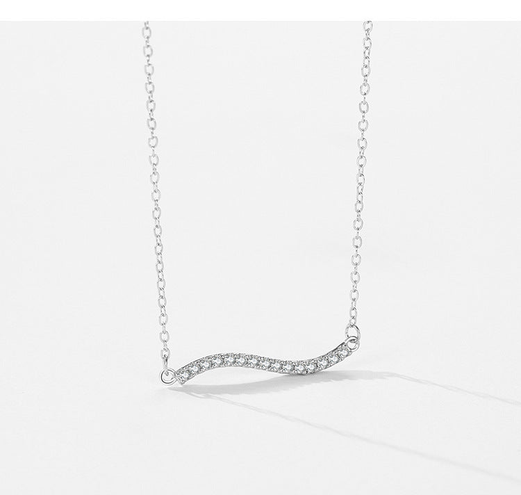 Wavy Micro Rhinestone Necklace For Women