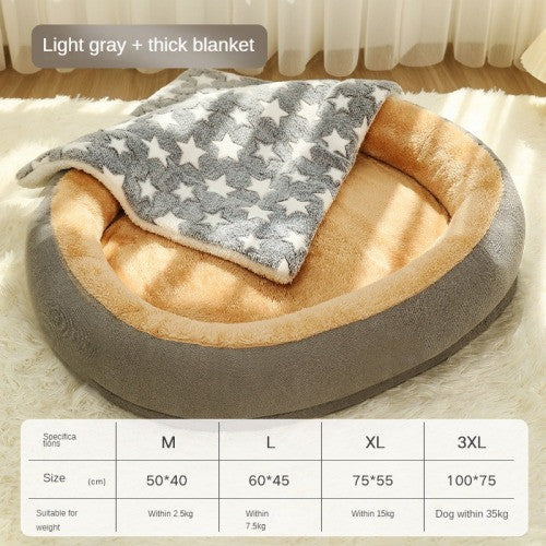Lit pour chien amovible et lavable, lit chaud pour chat pour dormir