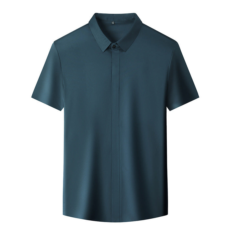 Pure Color Seamless Men's Shirt Business Casual