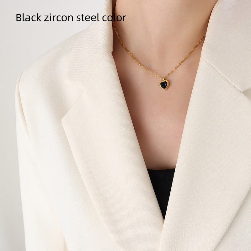 Collier pendentif d'amour incrusté de Zircon multicolore, Design de Niche d'été français