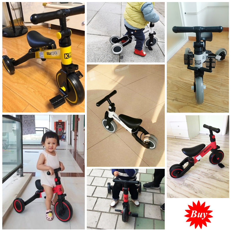 Trottinette d'équilibre deux en un pour enfants de 1 à 3 ans, Tricycle multifonctionnel