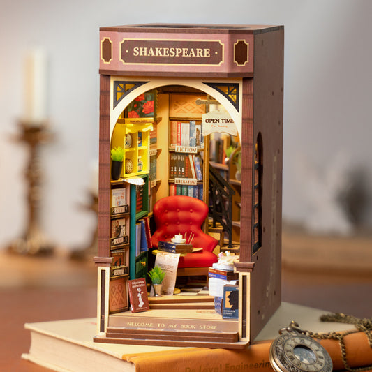 Rolife 3D bricolage livre en bois coin librairie Shiguang avec LED pour les cadeaux de Noël