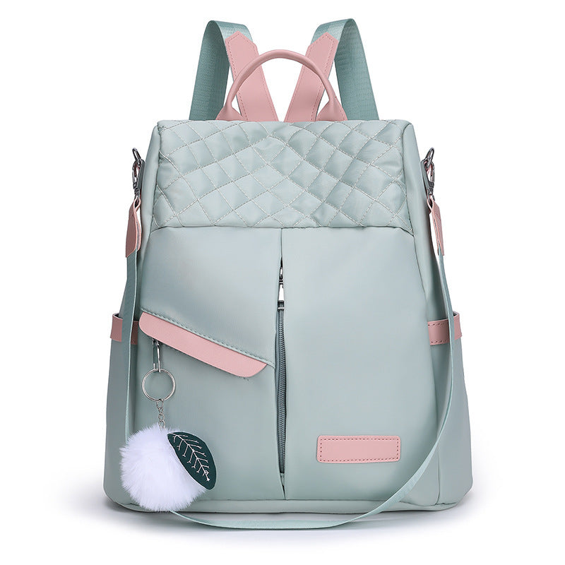 Sac à bandoulière en tissu Oxford décontracté pour femmes, sac à dos étanche de grande capacité de couleur contrastée