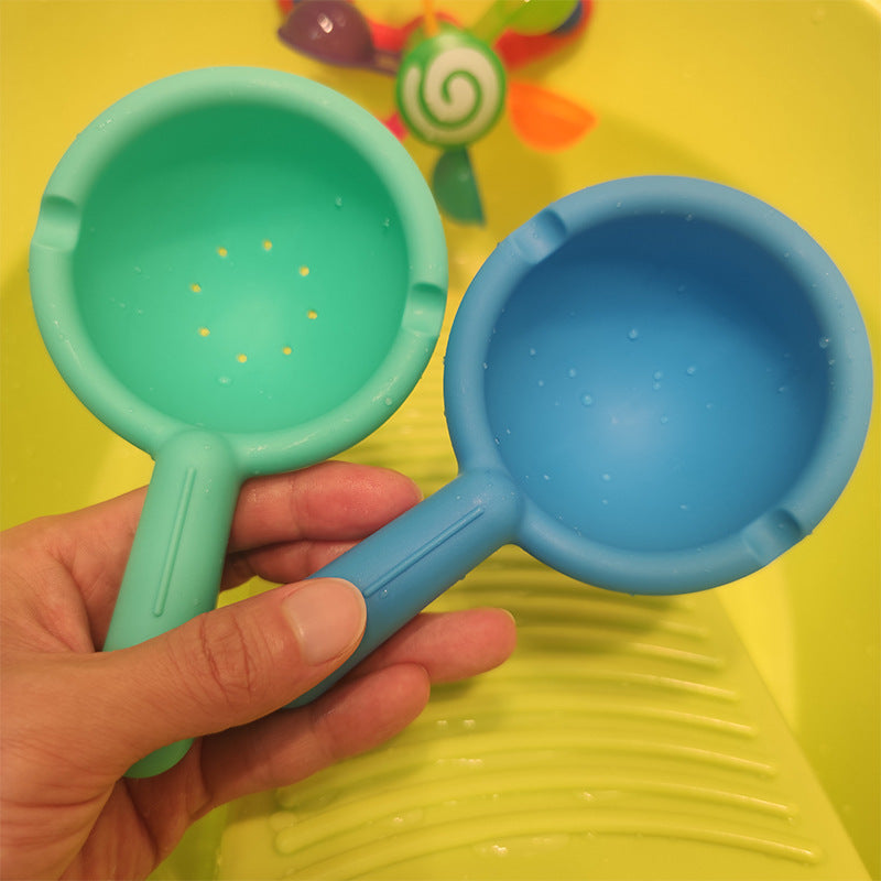 Children's Bathing, Turning, Windmill With Spoon, Baby Shower, Play Water, Rainbow Windmill, Shower, Water Play Toy