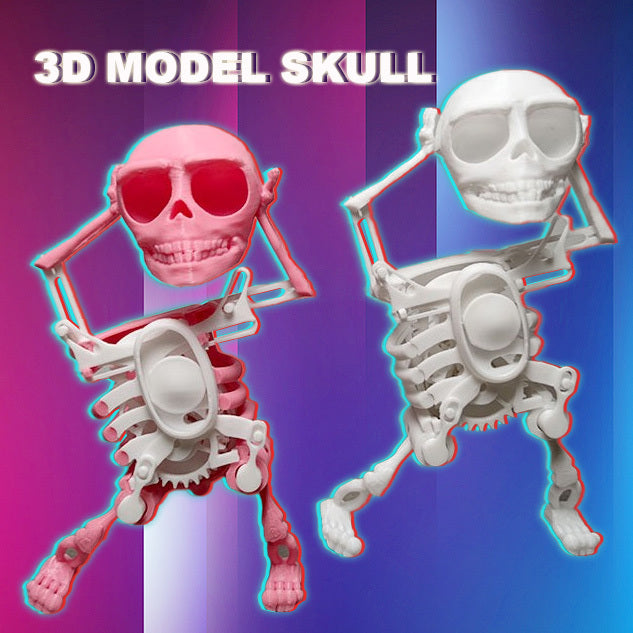 Modelo 3D, Mini estampado de calavera, personalizado, estilo divertido, juguete de la suerte, producto terminado, herramienta de descompresión