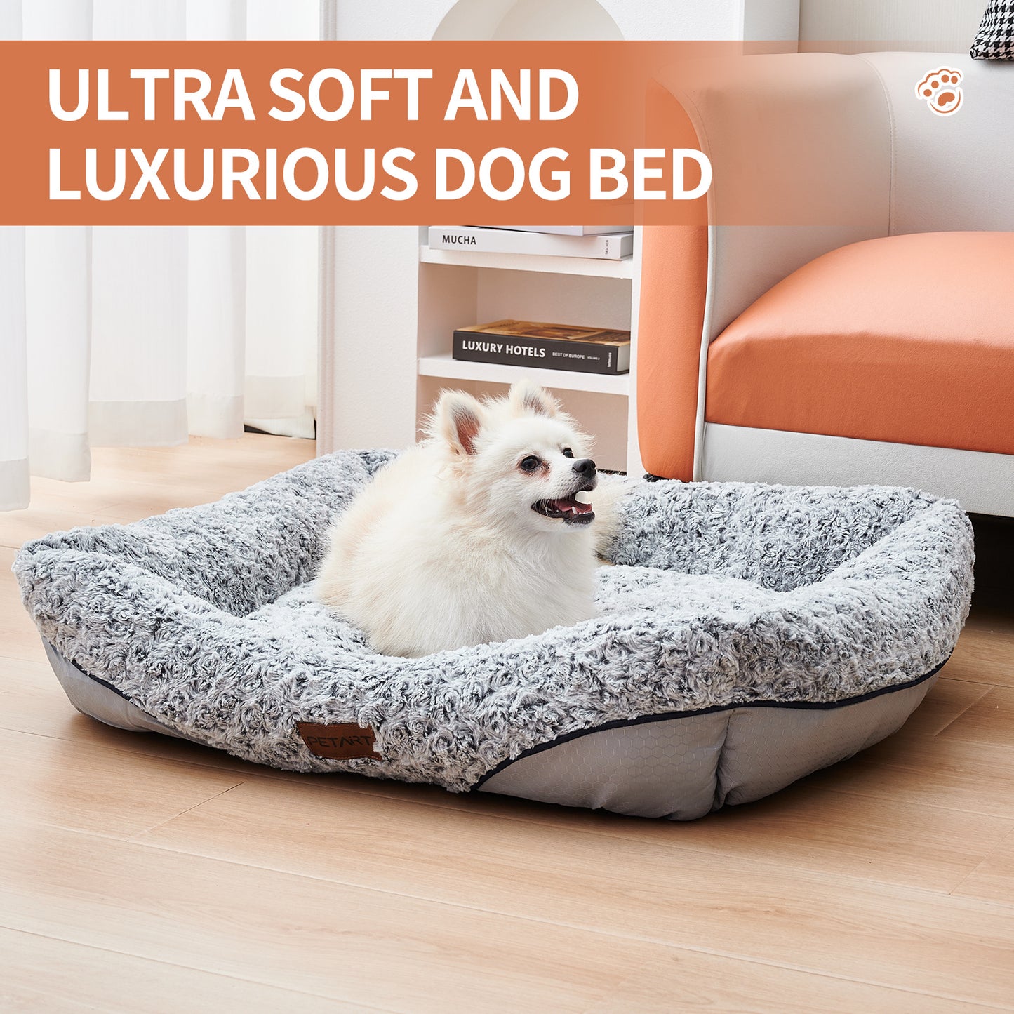 Lits en velours Rose tourbillon pour chiens de petite et moyenne taille, coussin amovible, canapé-lit apaisant pour chien, Anti-anxiété, lavable en Machine, pour chat 