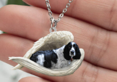 New Unique Dogs And Cats Sleeping Angel Pendant Car Key Ring