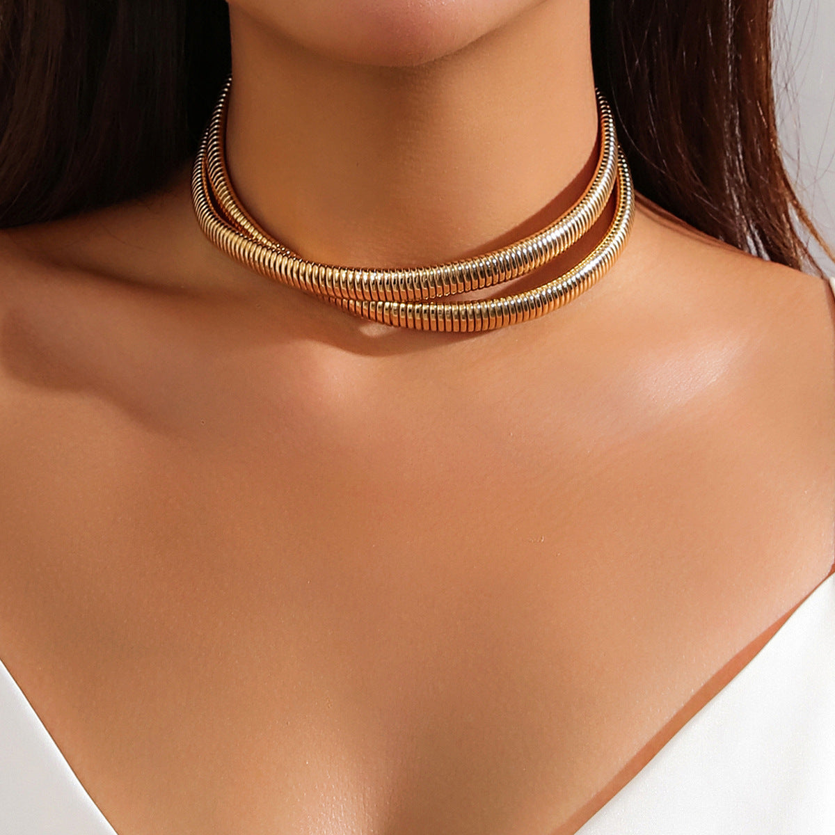 Fashion Metal Snake Bone Collar Women's Simple Multi-layer Necklace