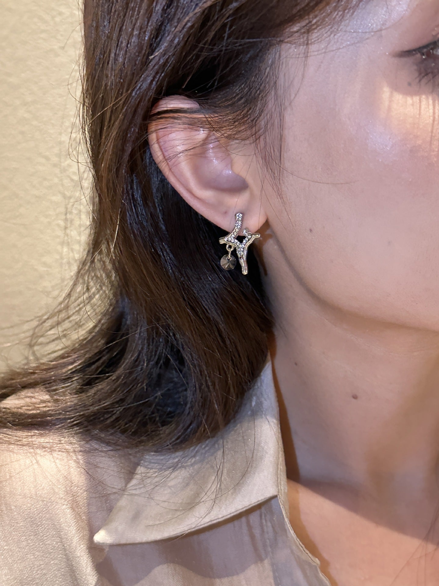 Boucles d'oreilles en Zircon en forme de cœur, simples, Style froid, en argent, de haute qualité