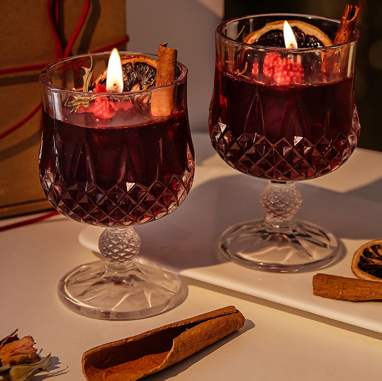 Gobelet à vin, bougie d'aromathérapie, cristal de gelée