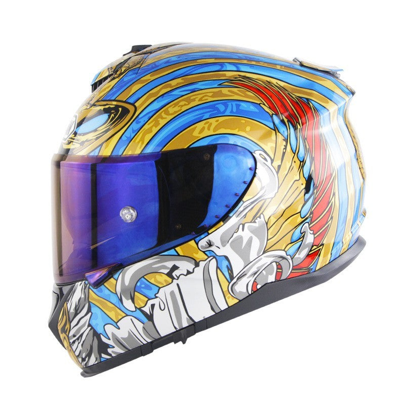 Casque intégral de moto, casque de moto à Double lentille, couverture complète