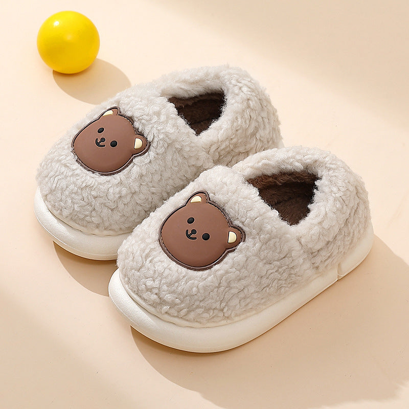 Zapatillas de algodón para niños, muebles de interior de dibujos animados de otoño e invierno