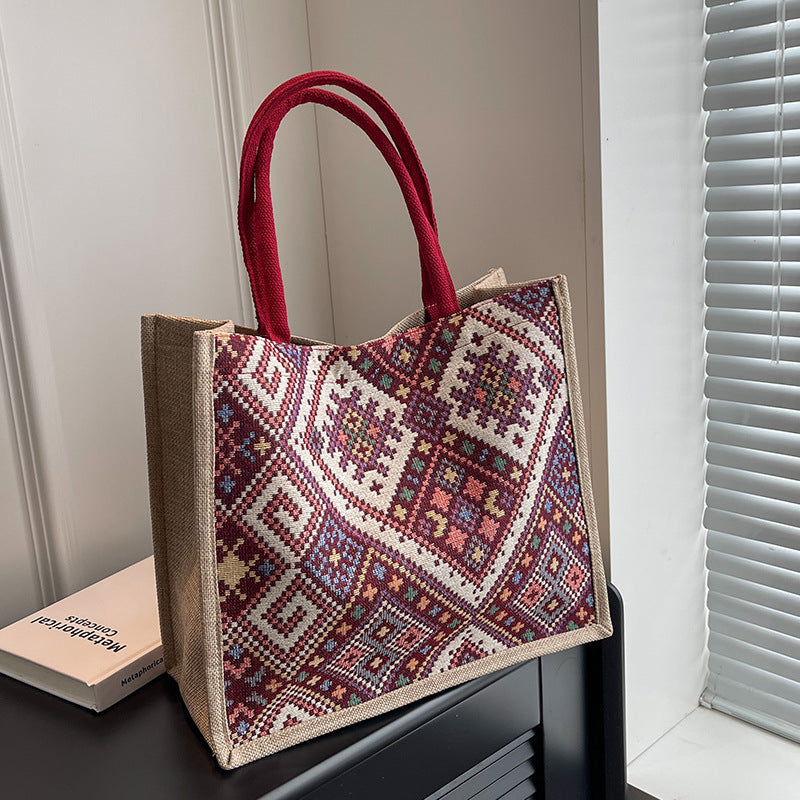 Sac à bandoulière de Style ethnique, fourre-tout de grande capacité pour femmes, sac de shopping à la mode pour étudiants