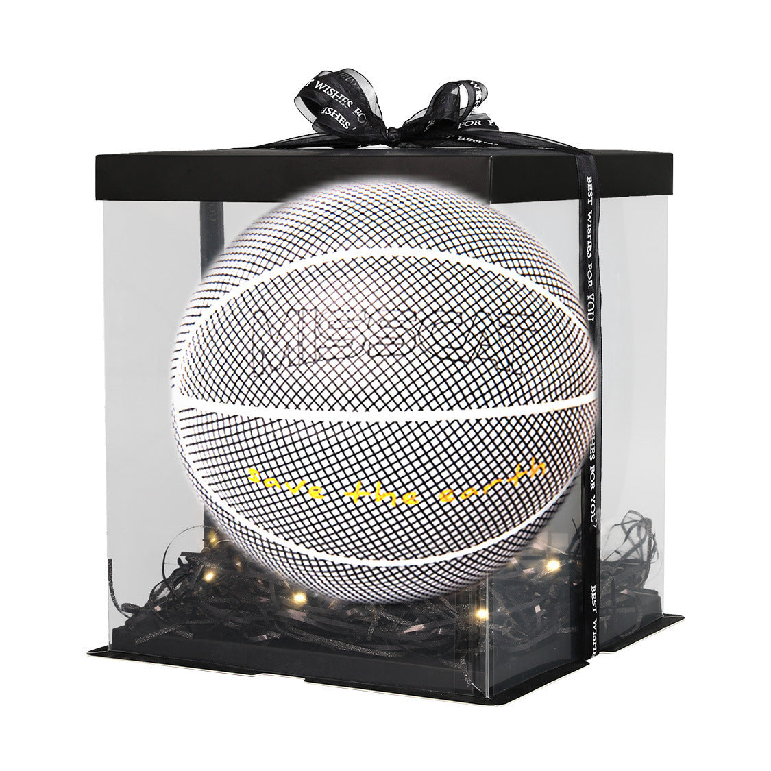 Noche de baloncesto fluorescente luminosa brillante Juego de baloncesto