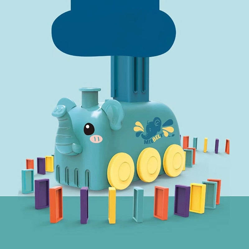 Domino Train jouet bloc d'empilage ensemble Domino bloc de construction cerveau développement voiture électrique dessin animé bloc pour les enfants