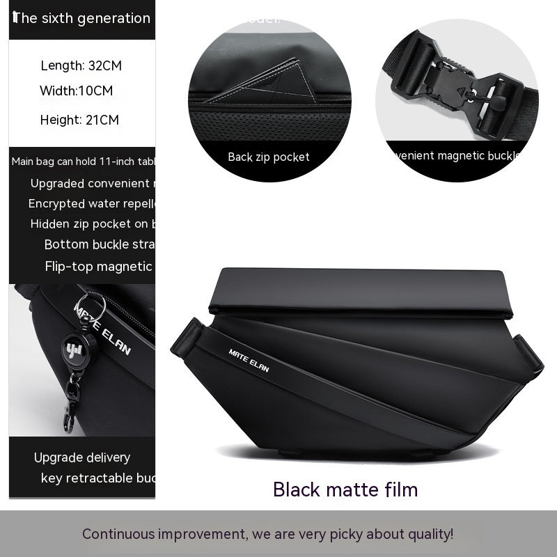 Bolso bandolera de estilo mecánico informal a la moda para hombre