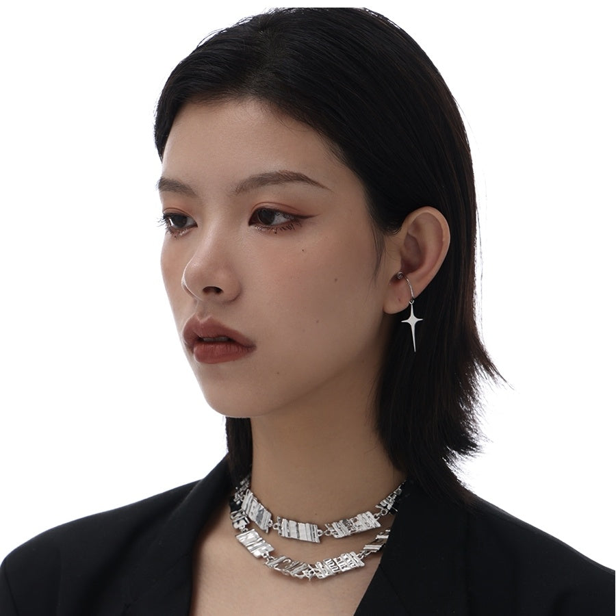 Collier à ongles en forme de plaque, chaîne de clavicule de Style unisexe