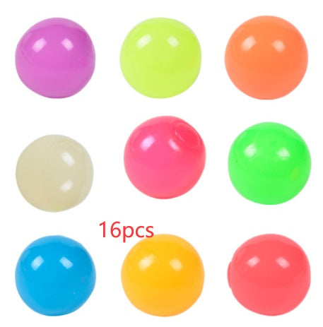 Bolas adhesivas luminosas, juguetes pegajosos para pared, juegos de fiesta en casa que brillan en la oscuridad, juguetes novedosos, juguete para apretar de descompresión