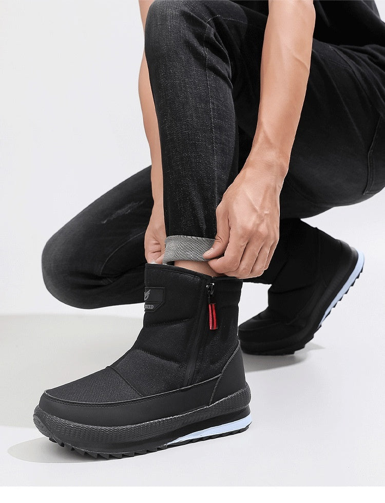Chaussures en coton épaisses et doublées de polaire pour personnes âgées, courtes et antidérapantes, grandes chaussures chaudes