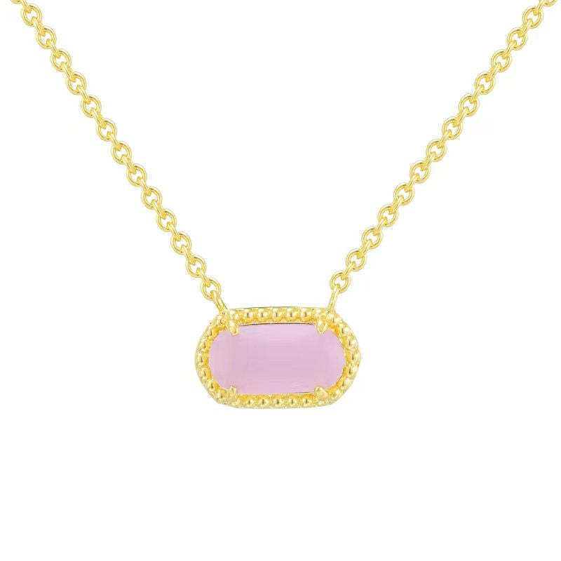 Collier ovale incrusté de turquoise à la mode