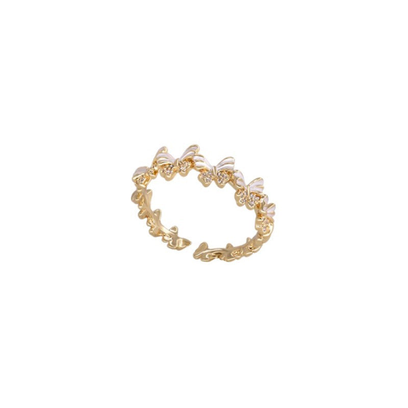 Butterfly Flower Ring Fashion All-matching