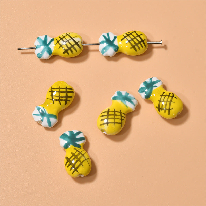 Fruit Pineapple Ceramic Beaded Diy Accessories Material