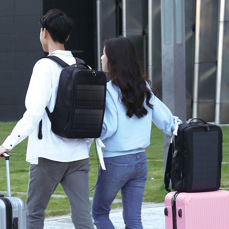 Mochila de carga solar de nailon impermeable para hombre, deportes, ocio, senderismo