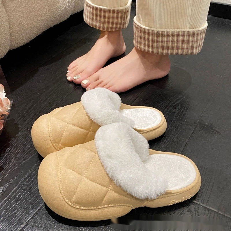 Pantoufles en coton amovibles et lavables pour la maison des femmes