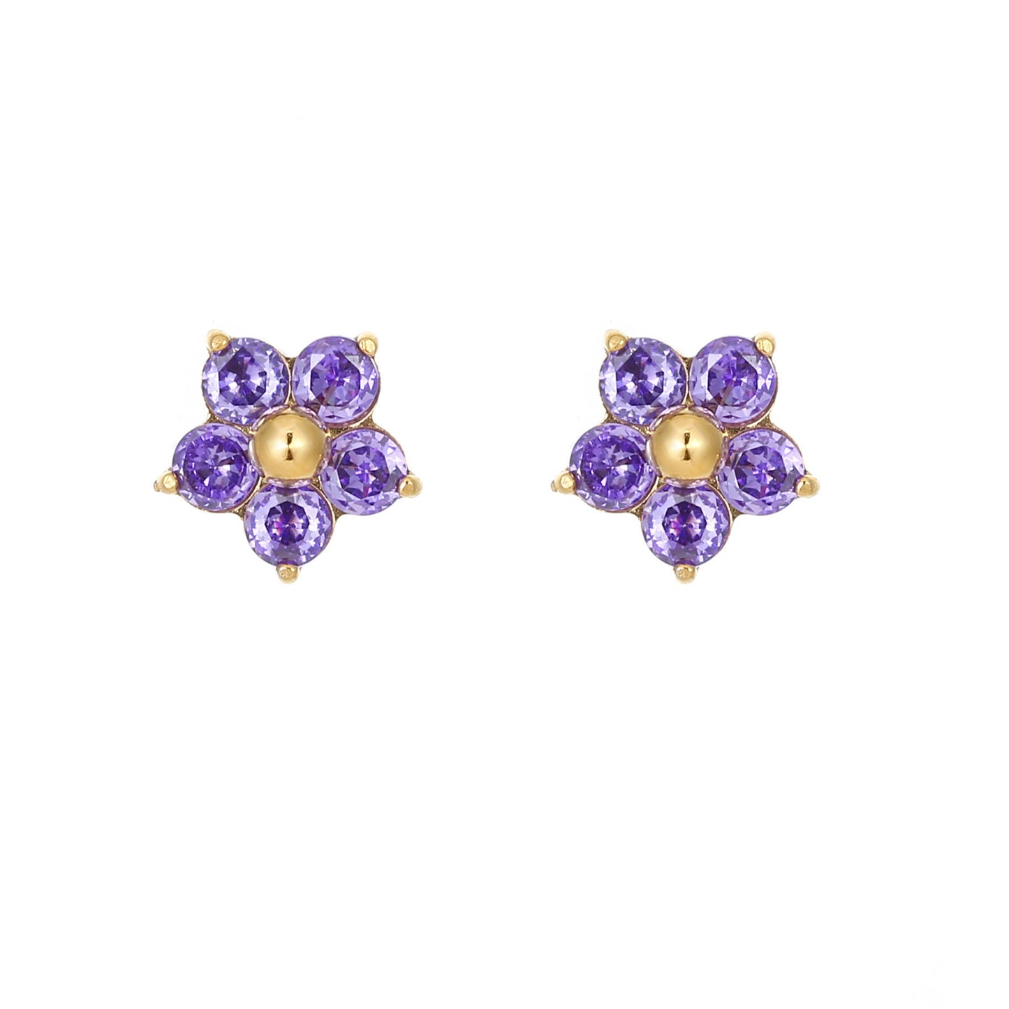 Petites et douces boucles d'oreilles pétales de diamant pour femmes