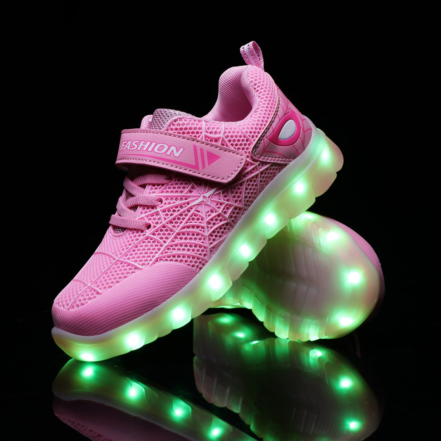 Taille 26-37 enfants Led USB Recharge chaussures rougeoyantes boucle de crochet pour enfants
