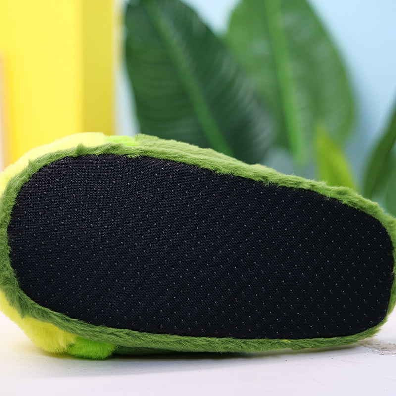 Zapatillas de aguacate de dibujos animados engrosadas y cálidas