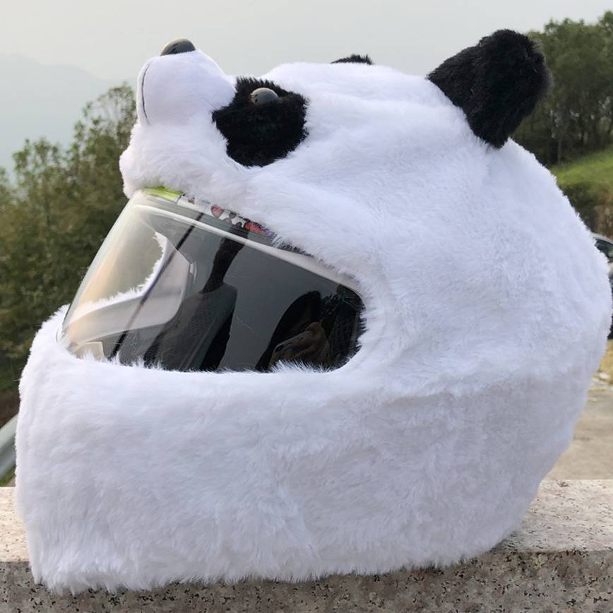 Casco de protección para la cabeza, casco completo de dibujos animados, Panda de peluche, Rana, cachorro, casco descubierto, coche deportivo