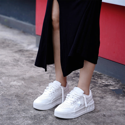 Chaussures décontractées pour femmes, version haute, rivets, table surélevée