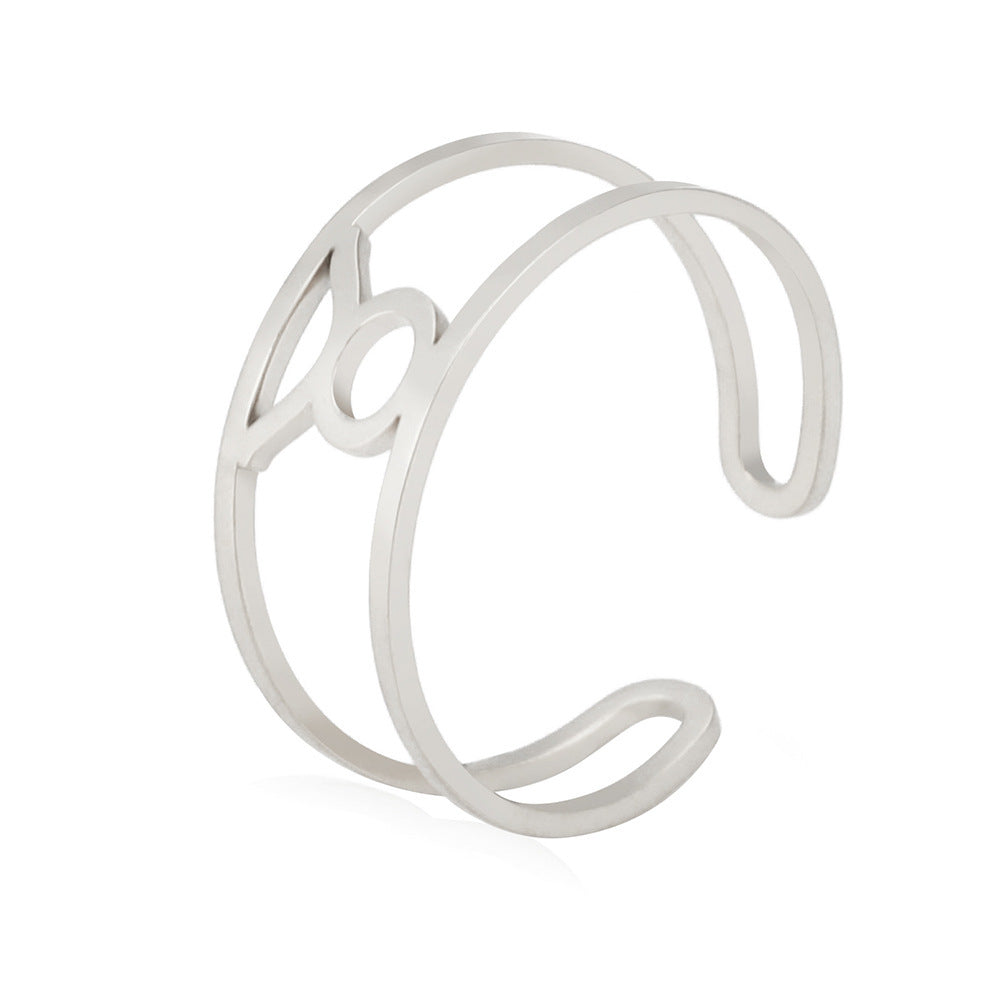 Special-interest Design Girls Twelve Constellation Stainless Steel Ring