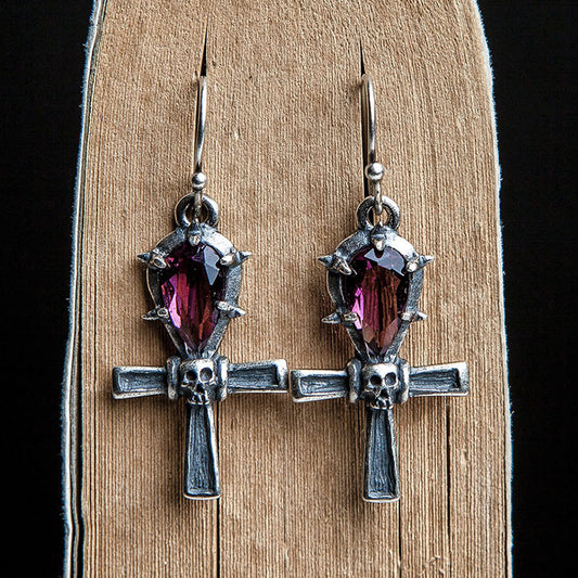 S925 Sterling Silver Anka Life Cross Earrings