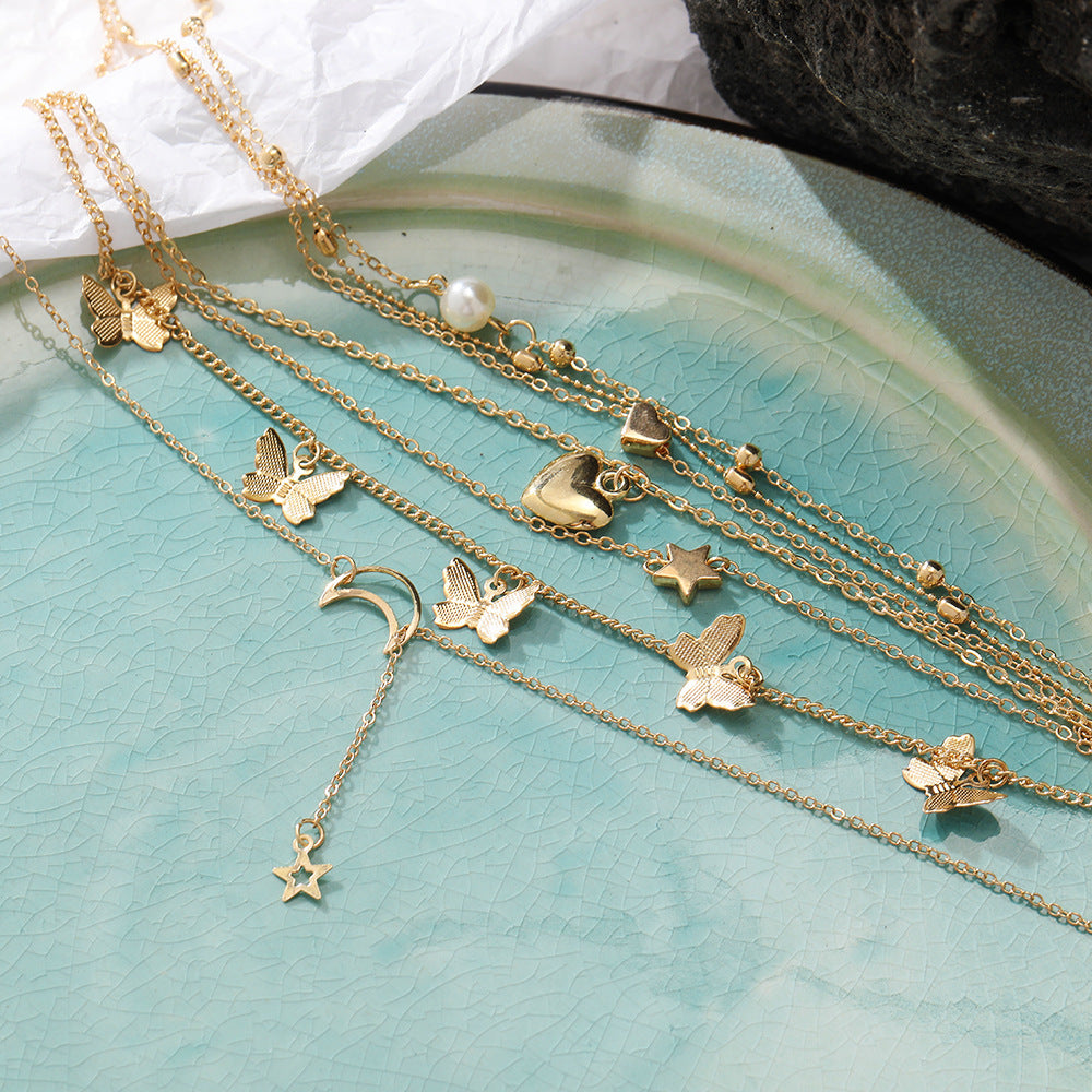 Alloy Necklace Suit Retro Creative