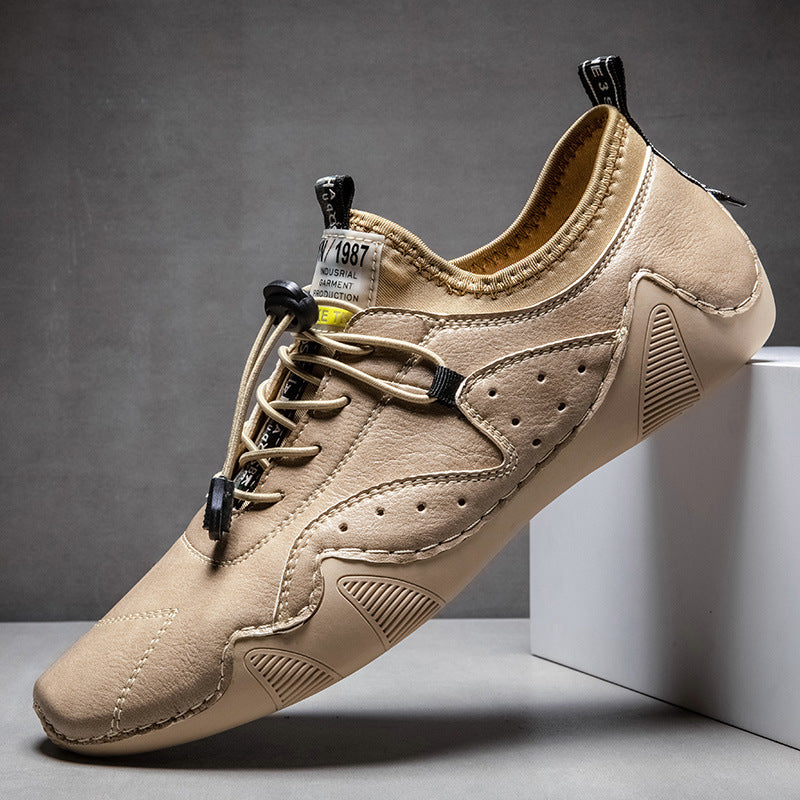 Chaussures en cuir décontractées respirantes et polyvalentes pour hommes