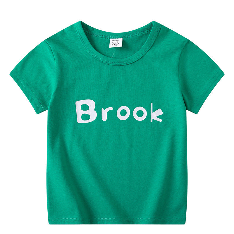 T-shirt à manches courtes pour enfants, garçons et filles, haut à manches mi-longues avec dessin animé