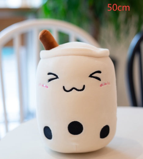 Peluche de boisson aux fruits, mignonne, douce, fraise, lait, thé, tasse de thé Boba, jouet bulle de thé, oreiller, coussin, cadeau pour enfants
