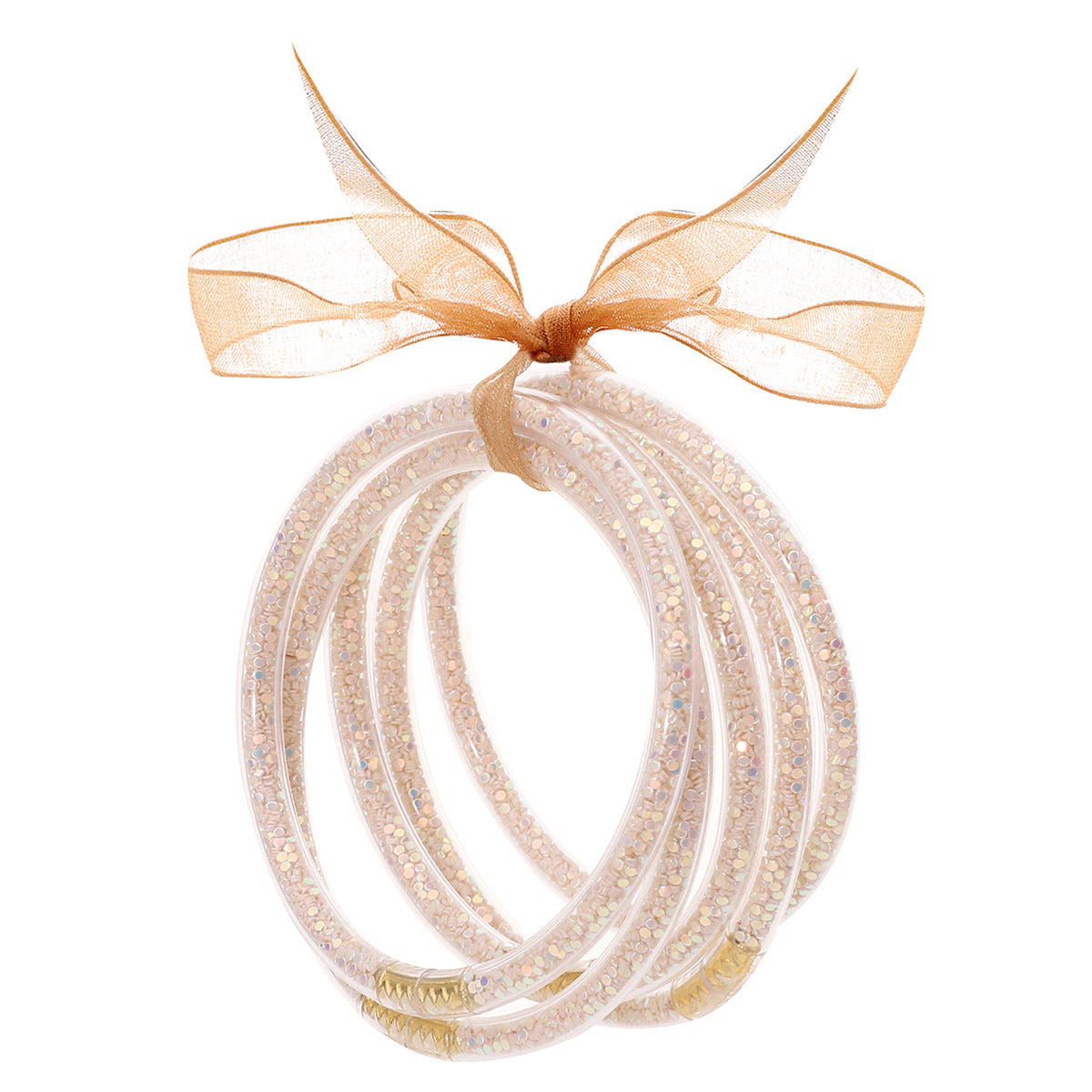 Tube en plastique particules de poudre d'or paillettes cinq bracelets