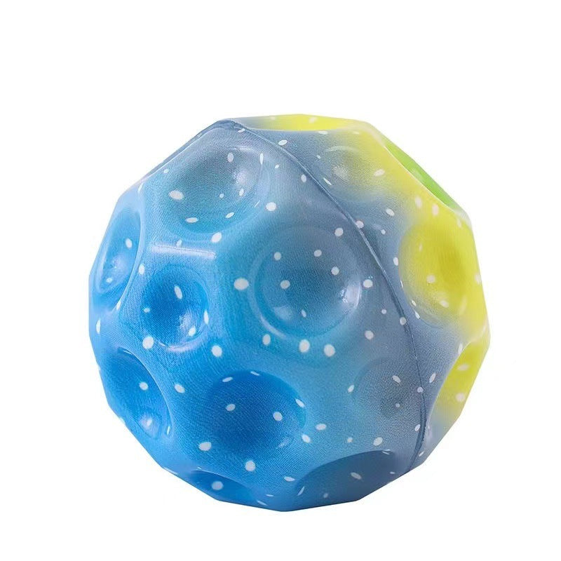 Boule à trous colorée, balle souple et rebondissante, Anti-chute, en forme de lune, poreuse, jouets d'intérieur pour enfants, balle élastique de conception ergonomique